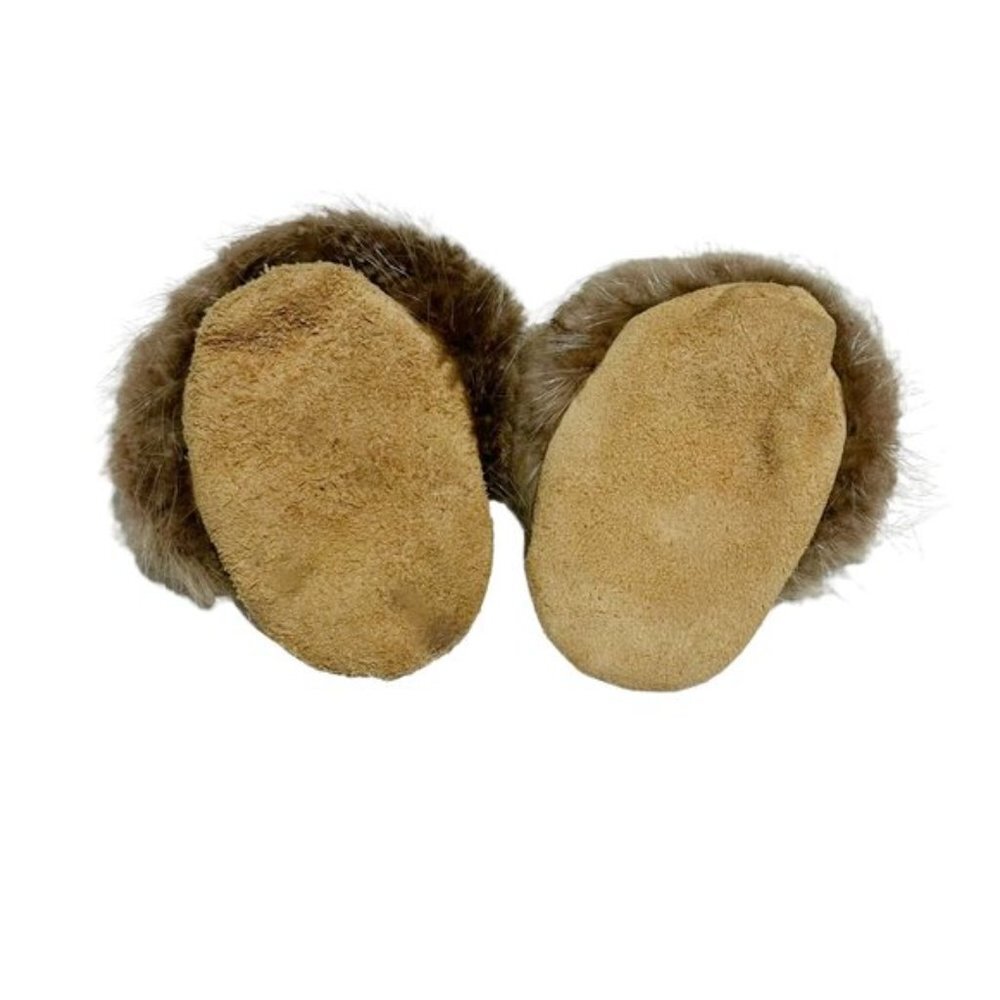 Handcrafted Toddler Beaded Deer Moccasins with Beaver Fur Trim - Picture 5 of 5